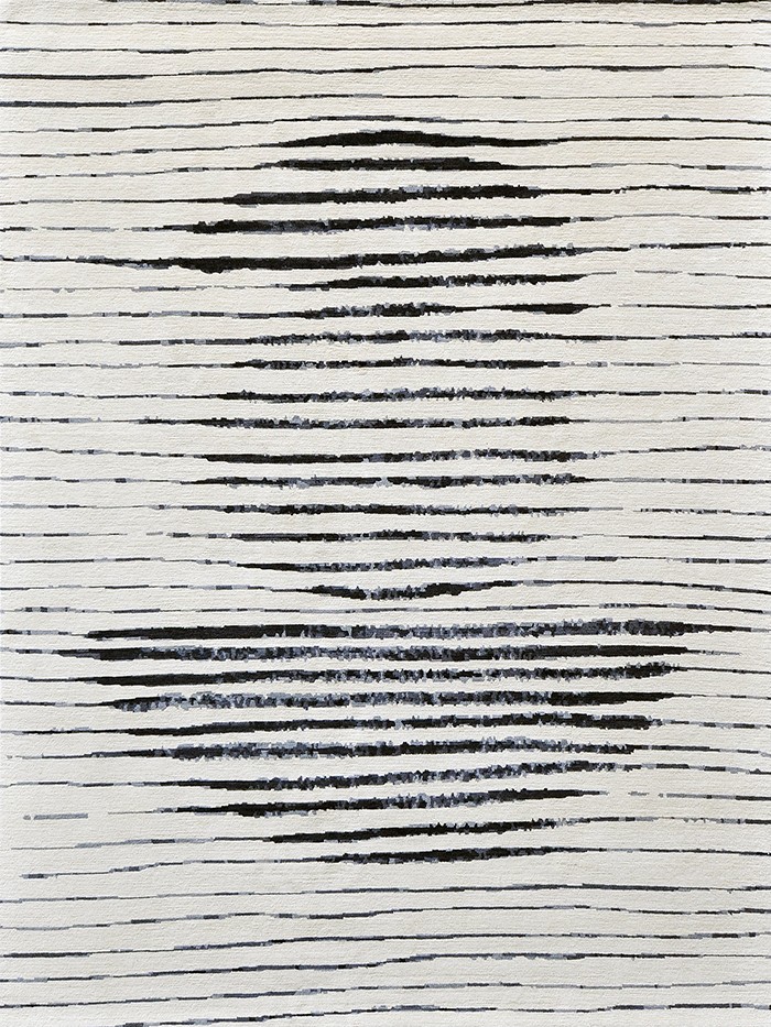 striped, circle, organic modern, black and white rug