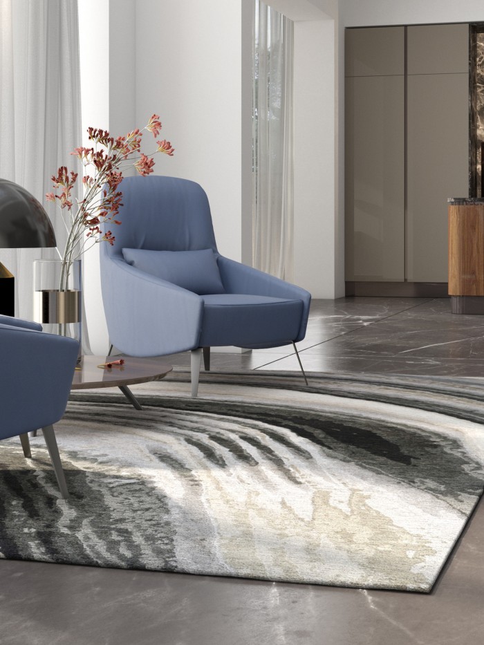 Oka Green + Cream Rug | Erik Lindström
